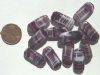 12 22x10mm Flat Twisted Purple and White Rectangle